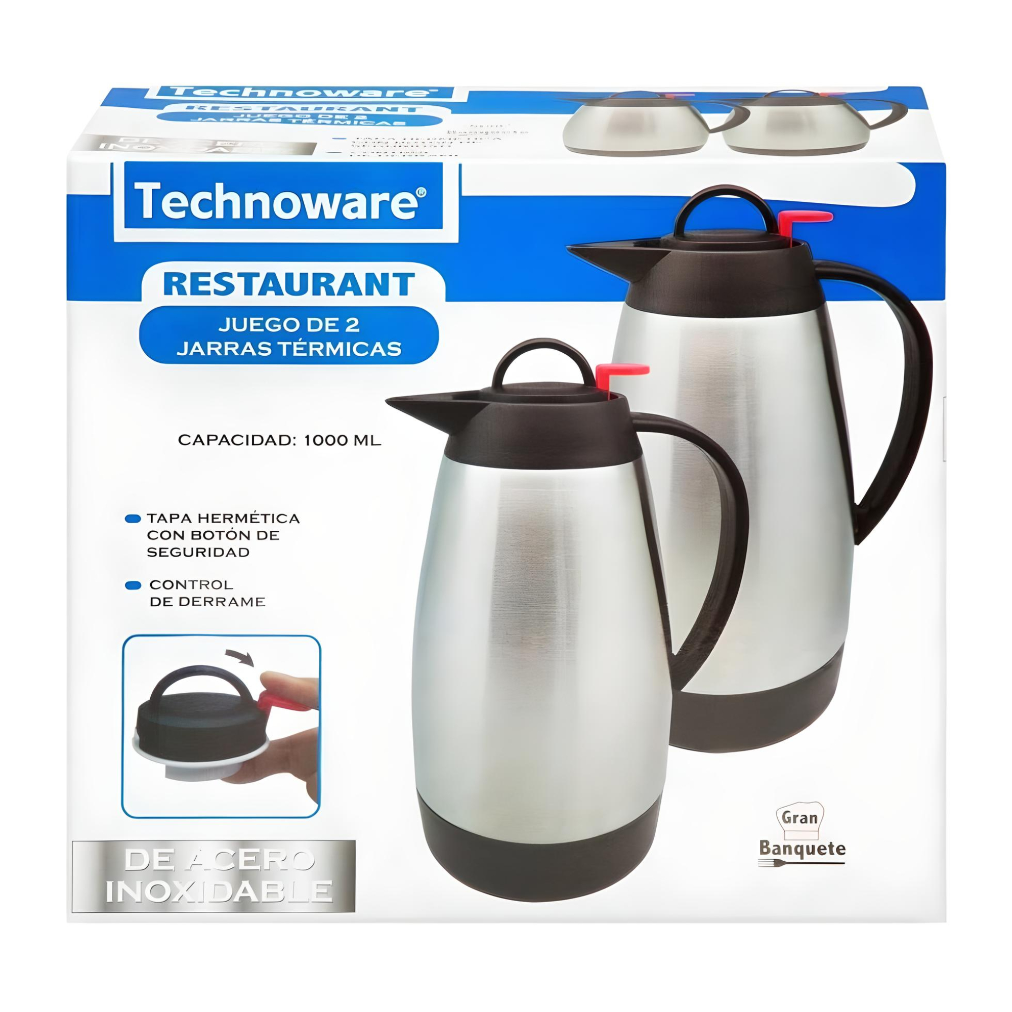 Jarra Térmica Technoware Acero Inoxidable 2 Pzas