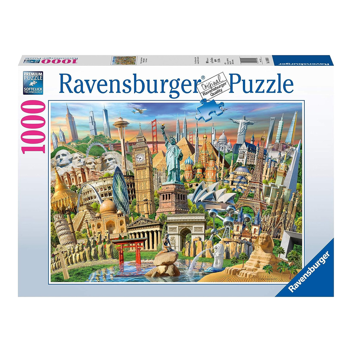 Rompecabezas Diseño Monumentos del Mundo Ravensburger 1000 Piezas 