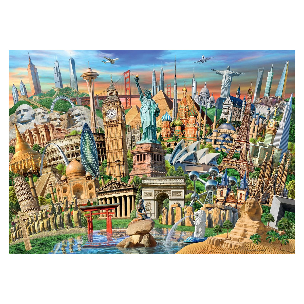 Rompecabezas Diseño Monumentos del Mundo Ravensburger 1000 Piezas 