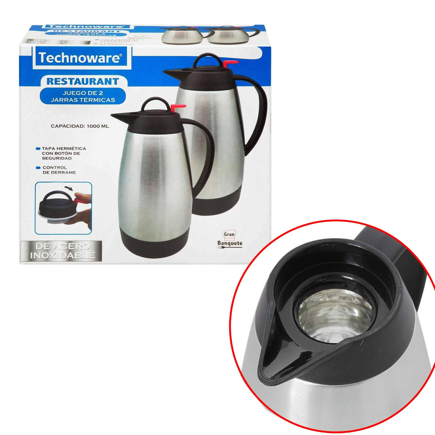 Jarra Térmica Technoware Acero Inoxidable 2 Pzas