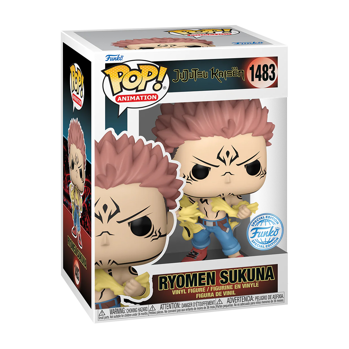 Funko Pop Sukuna Camisa Rasgada #1483 Jujutsu Kaisen Anime Figura Original