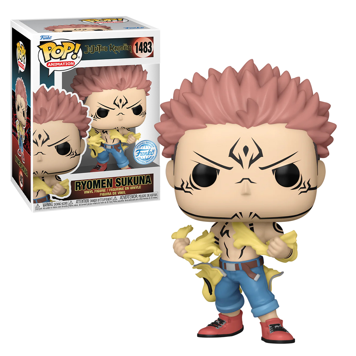 Funko Pop Sukuna Camisa Rasgada #1483 Jujutsu Kaisen Anime Figura Original
