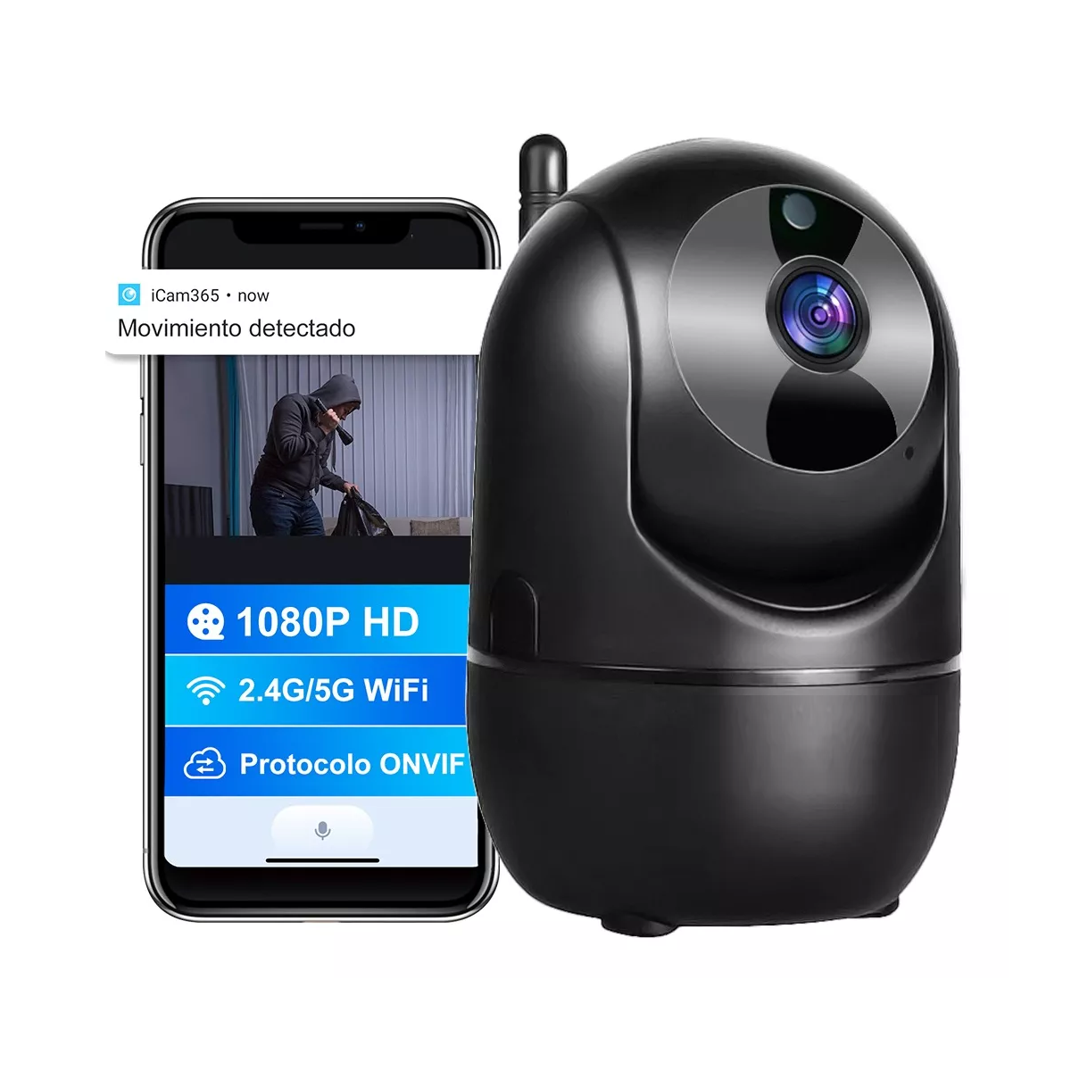 Cámaras Seguridad 5g Wifi Ip Alarma Vigilancia 1080p Negro