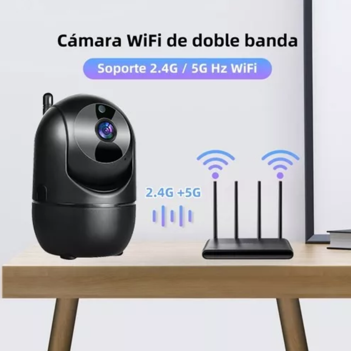 Cámaras Seguridad 5g Wifi Ip Alarma Vigilancia 1080p Negro
