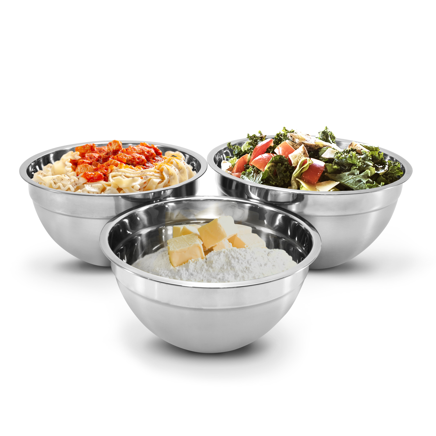 Set de 3 Bowls de Acero inoxidable para cocinar