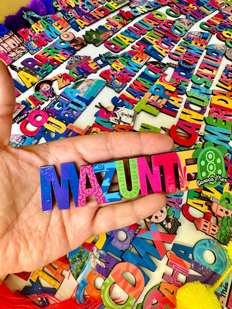 Mazunte Mexico Imanes Para Refrigerador Souvenirs Recuerdo Turistico Pueblitos Magicos Playas MDF 3 mm