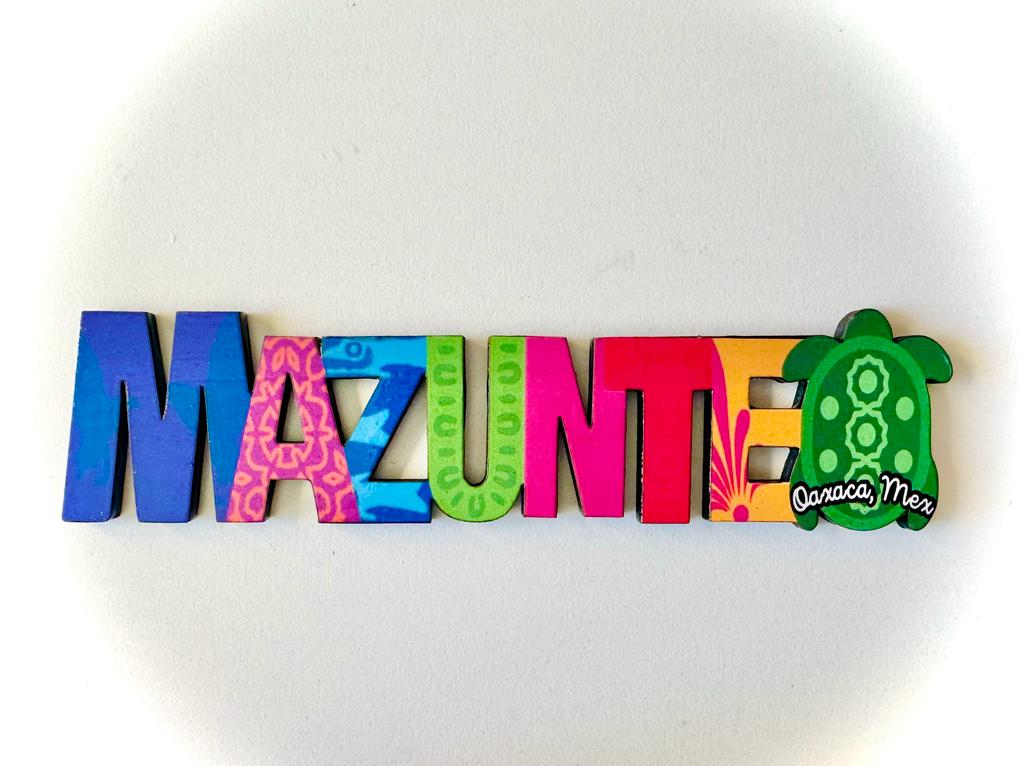 Mazunte Mexico Imanes Para Refrigerador Souvenirs Recuerdo Turistico Pueblitos Magicos Playas MDF 3 mm