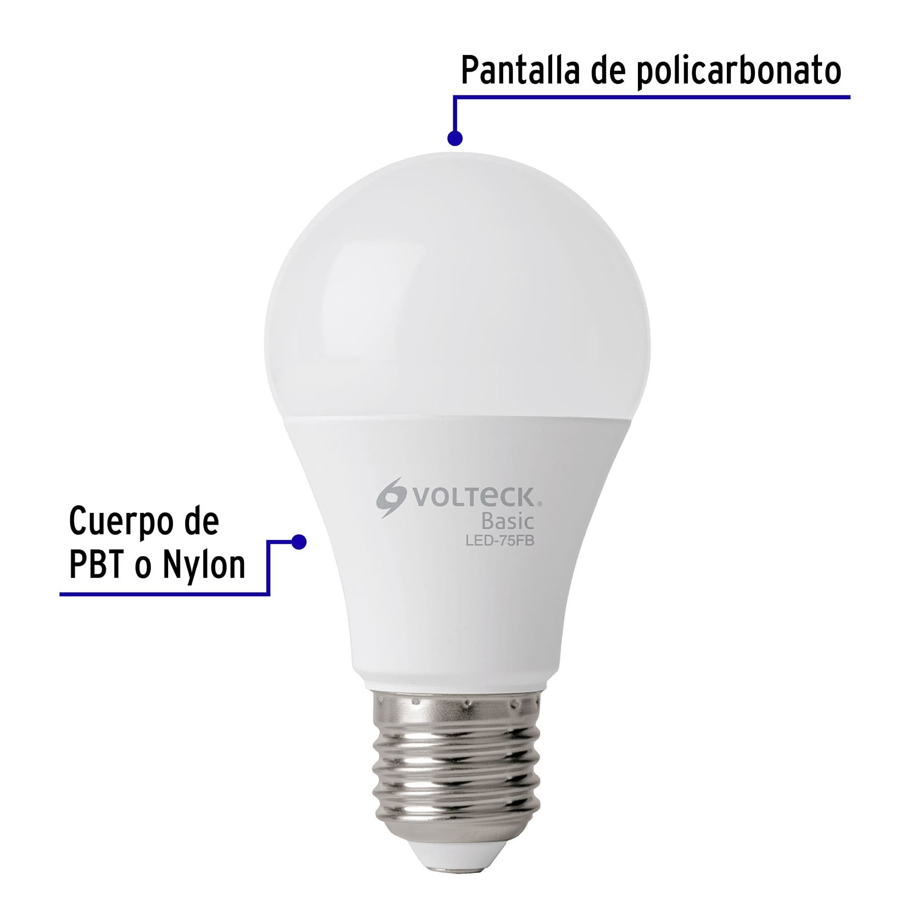 LÁMPARA DE LED TIPO BULBO A19 10 W, LUZ DE DÍA, CAJA, VOLTECK BASIC 28063