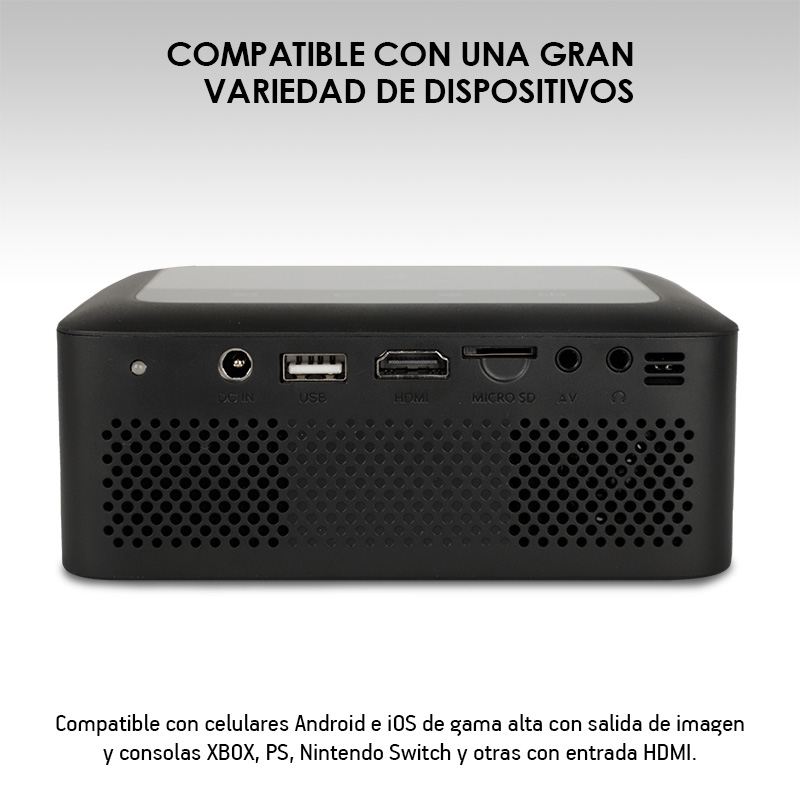 Mini Proyector Portátil HDMI Full HD 1080P con Bocina y Control Remoto