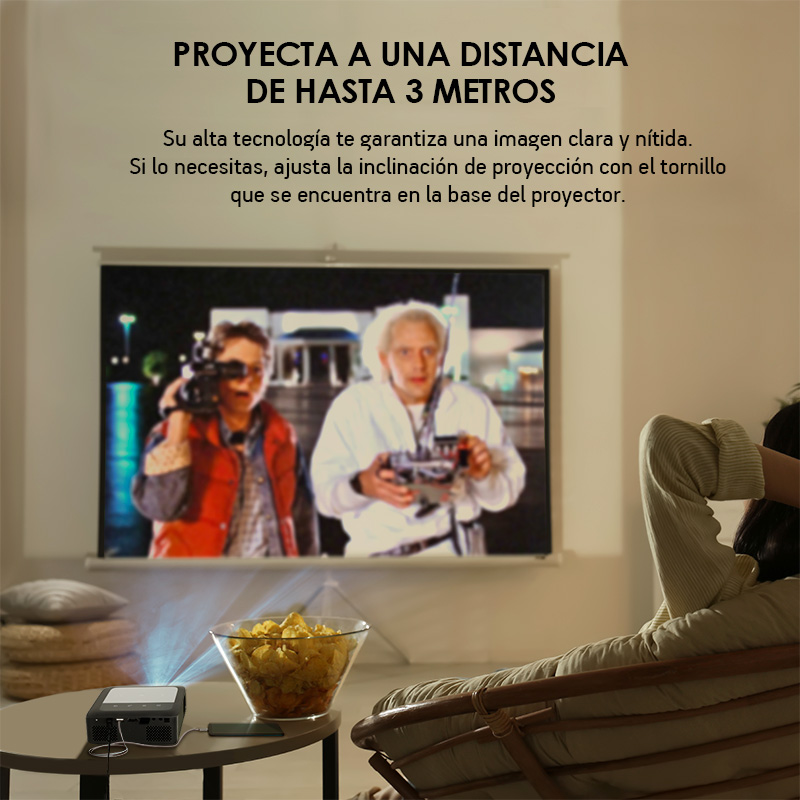 Mini Proyector Portátil HDMI Full HD 1080P con Bocina y Control Remoto