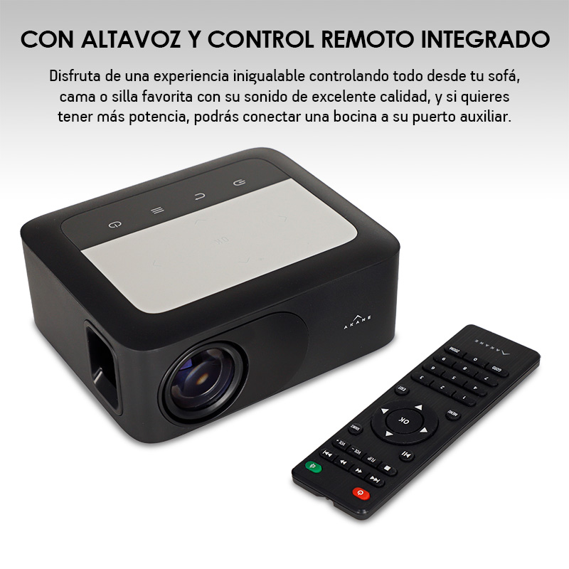 Mini Proyector Portátil HDMI Full HD 1080P con Bocina y Control Remoto