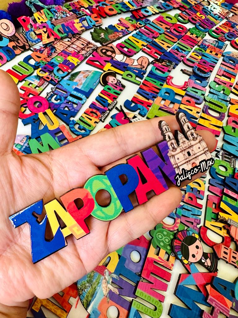 Zapopan Mexico Imanes Para Refrigerador Souvenirs Recuerdo Turistico Pueblitos Magicos Playas MDF 3 mm