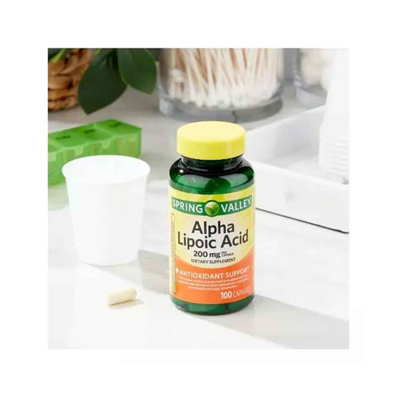 Acido Alfa Lipoico 200mg Spring Valley 100 capsulas Antioxidante