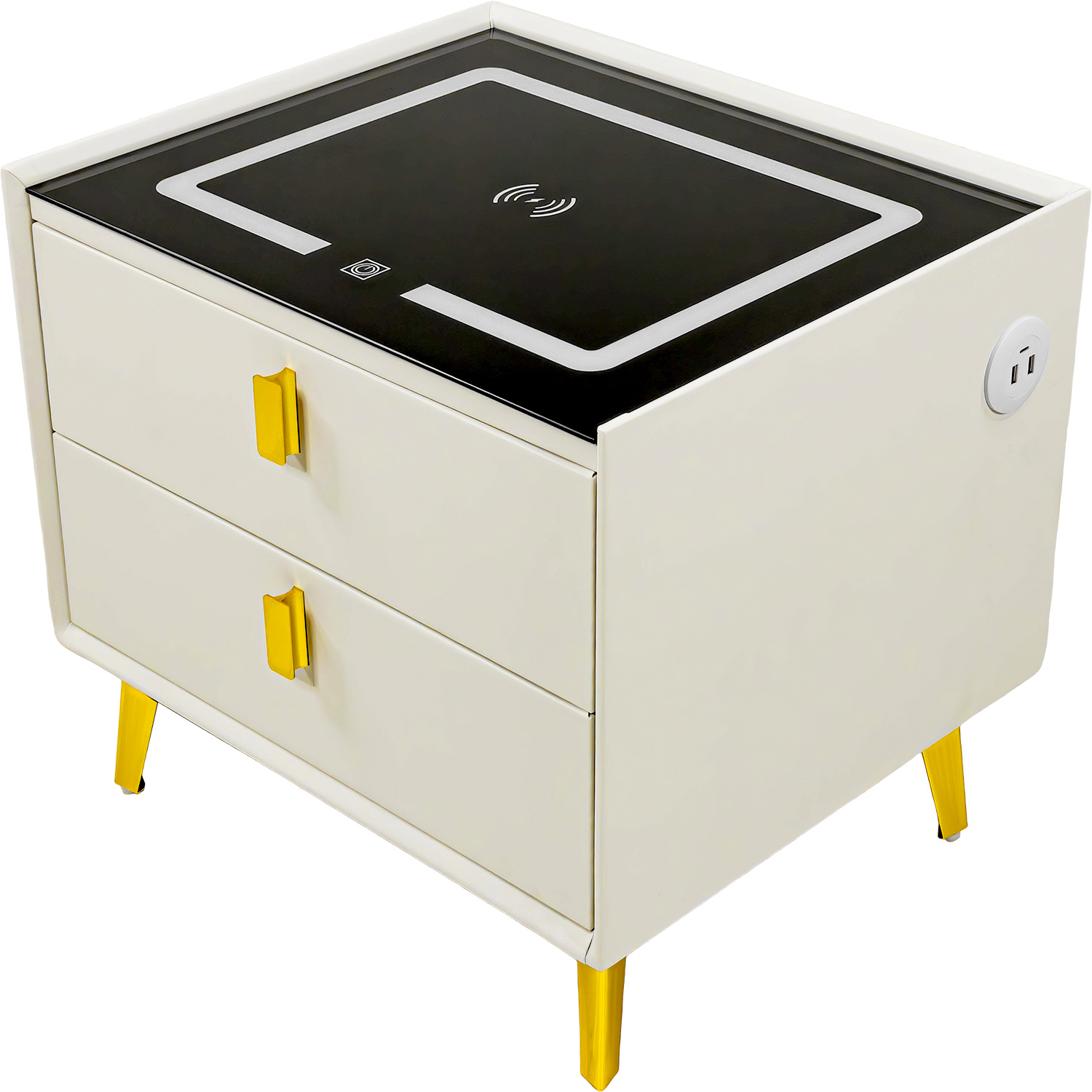 Buro Mesa Inteligente Noche Cargador Inalambrico Luz Led Usb Blanco