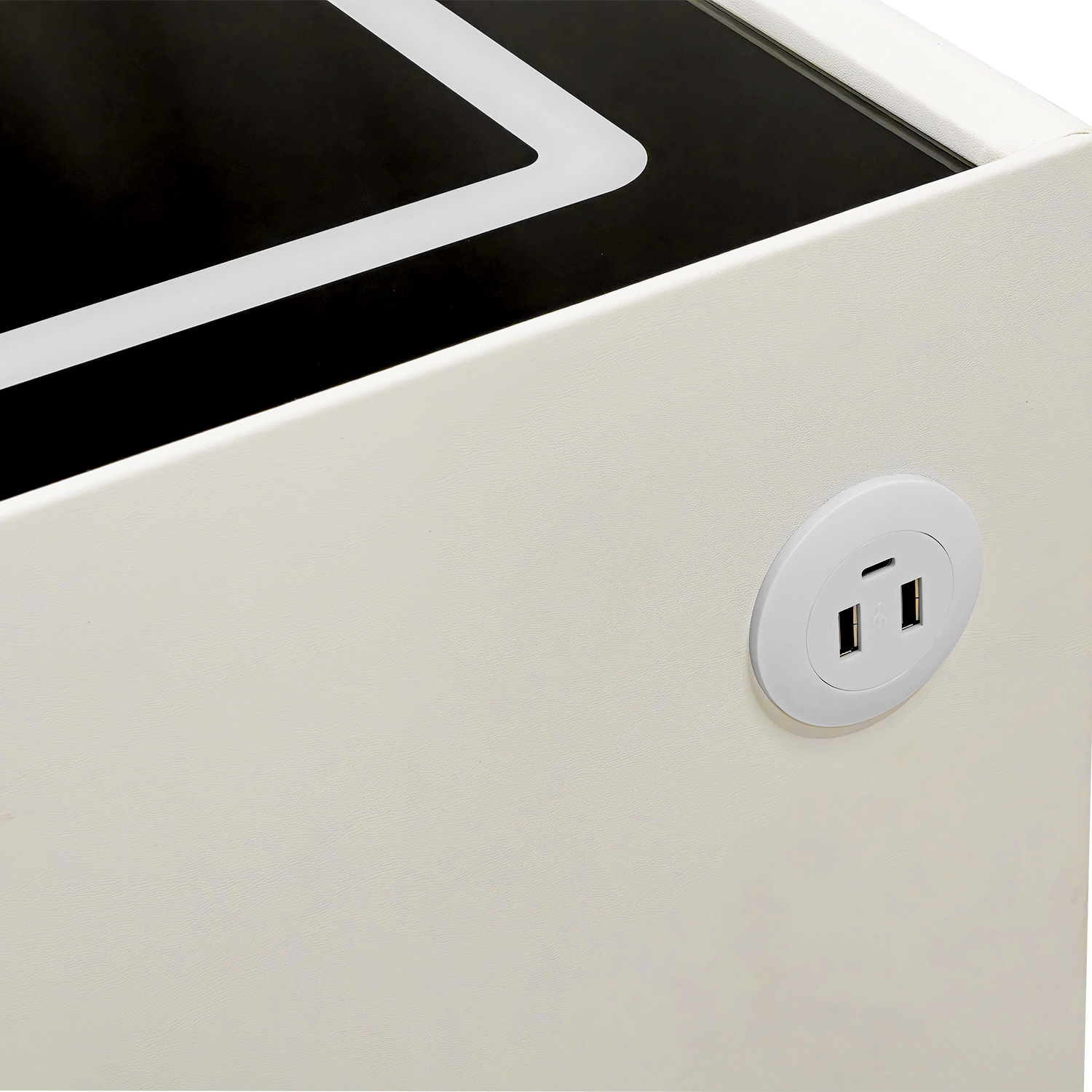 Buro Mesa Inteligente Noche Cargador Inalambrico Luz Led Usb Blanco