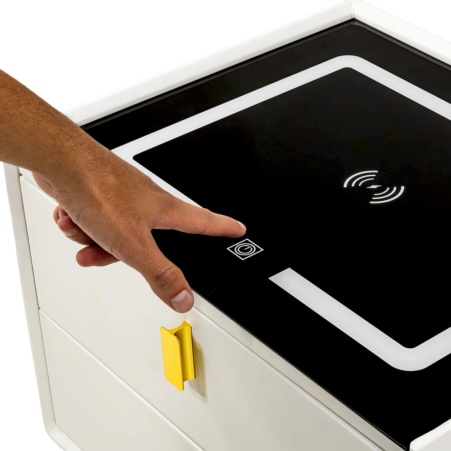 Buro Mesa Inteligente Noche Cargador Inalambrico Luz Led Usb Blanco