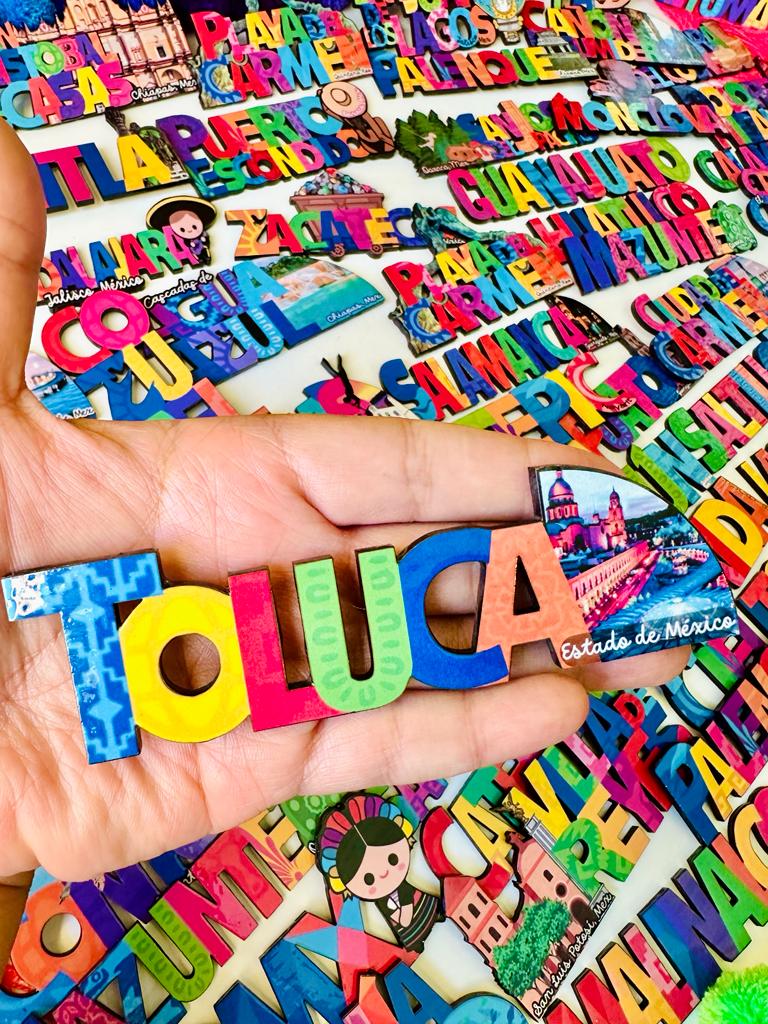 Toluca Mexico Imanes Para Refrigerador Souvenirs Recuerdo Turistico Pueblitos Magicos Playas MDF 3 mm