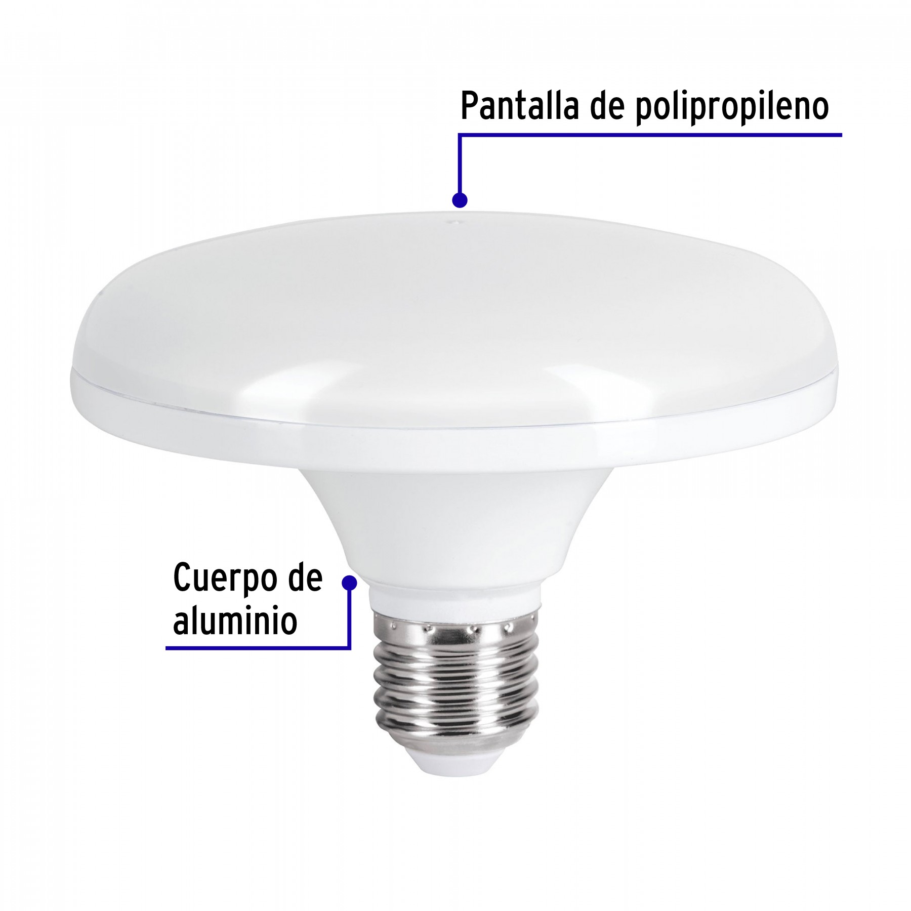 LÁMPARA DE LED TIPO OVNI 12 W LUZ CÁLIDA, EN CAJA, VOLTECK 45630