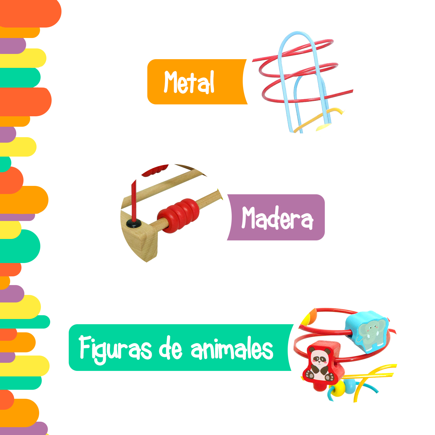 Juguete laberinto didáctico de animales