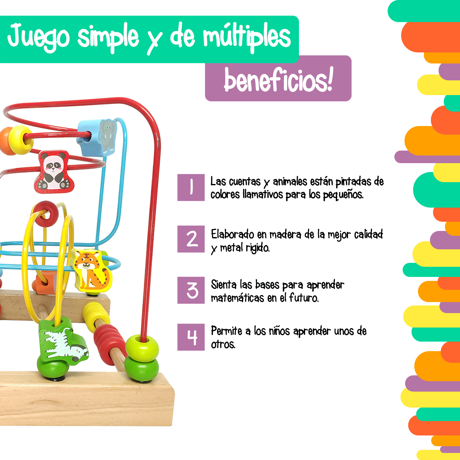 Juguete laberinto didáctico de animales
