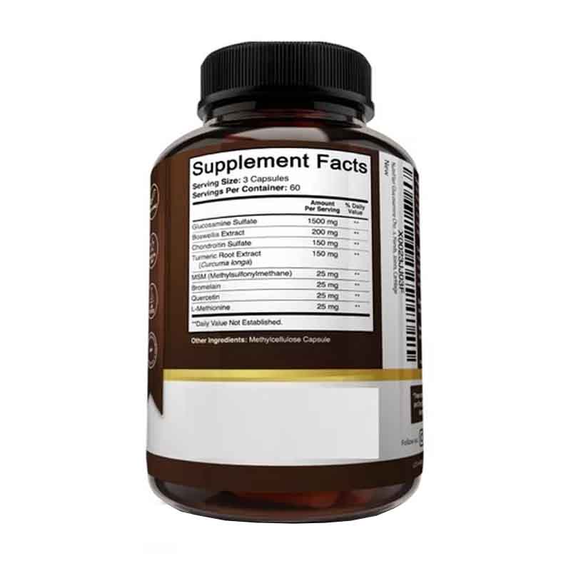 Glucosamina 1500mg Condroitina 150mg + Msm Nutriflair 180 capsulas 