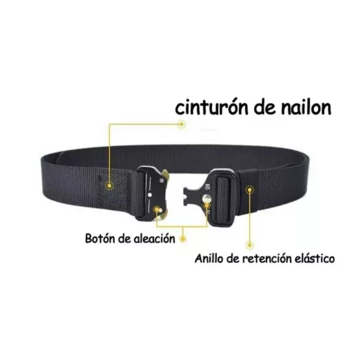 Cinturon ajustable táctico de calidad militar Color Negro