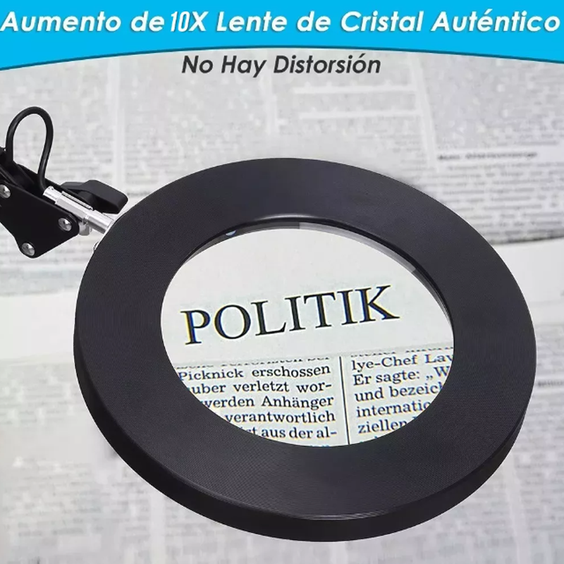 Lámpara 8x Lupa Articulada Led Escritorio Usb Luz Cálida