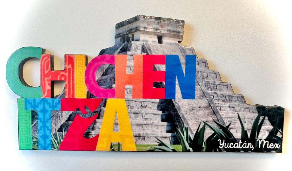 Chichen Itza Yucatan Mexico Imanes Para Refrigerador Souvenirs Recuerdo Turistico Pueblitos Magicos Playas MDF 3 mm