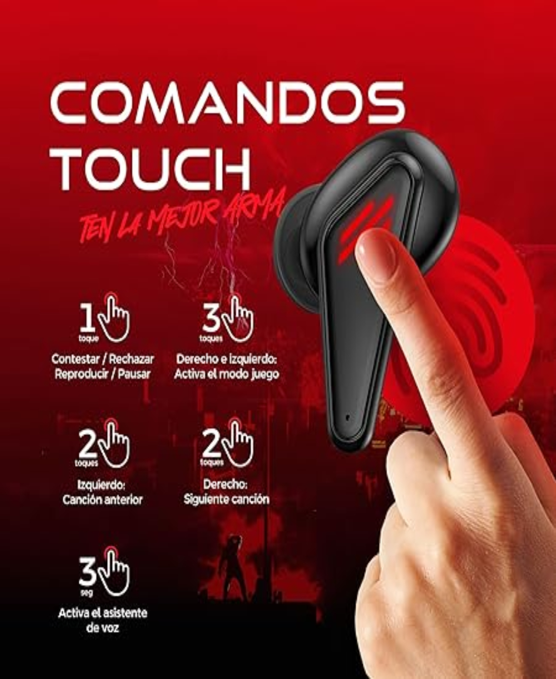 K98 Audífonos Bluetooth Gamer Auricular De Baja Latencia