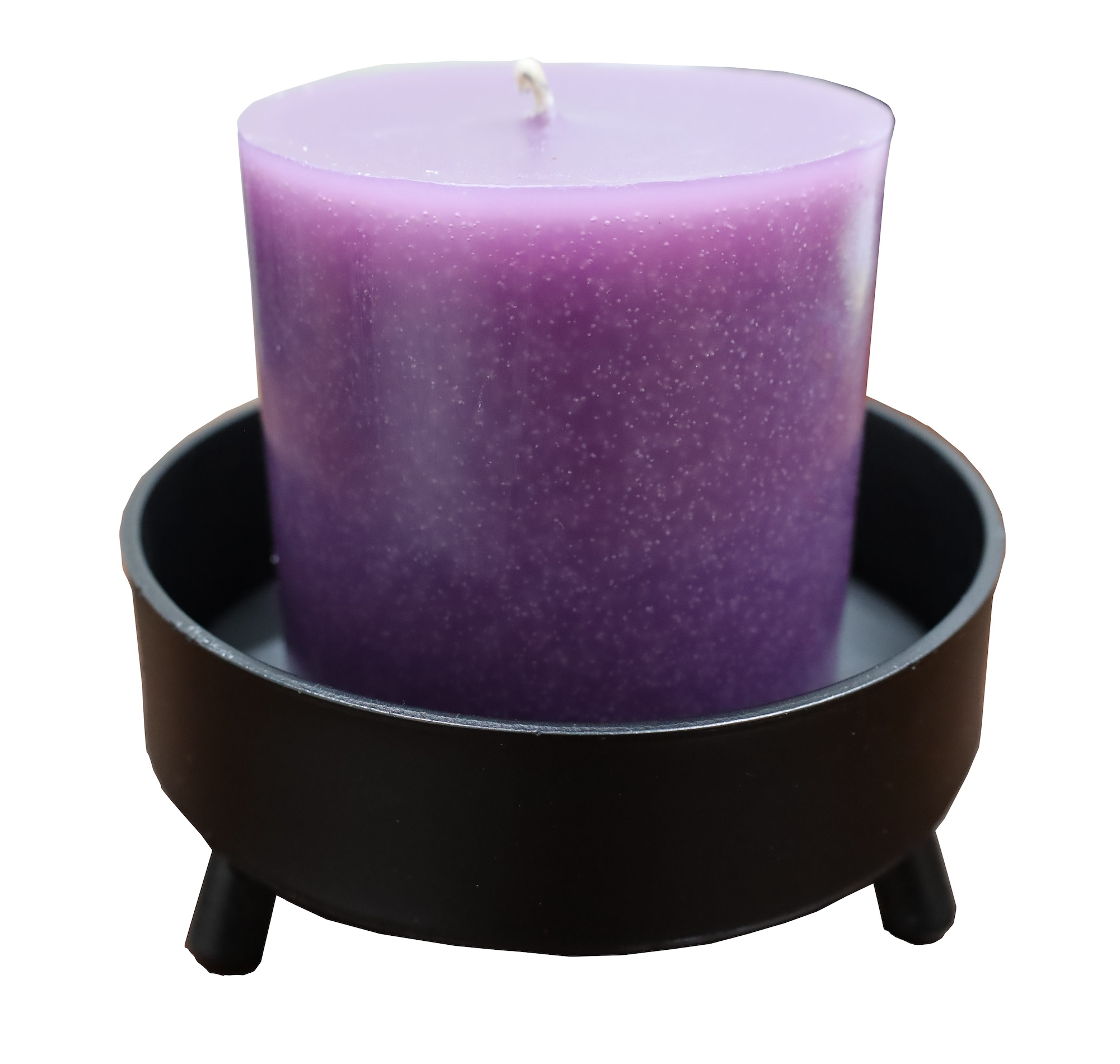 Vela Energética color Morado, Transmutación y Cambio, Con Base de Acero