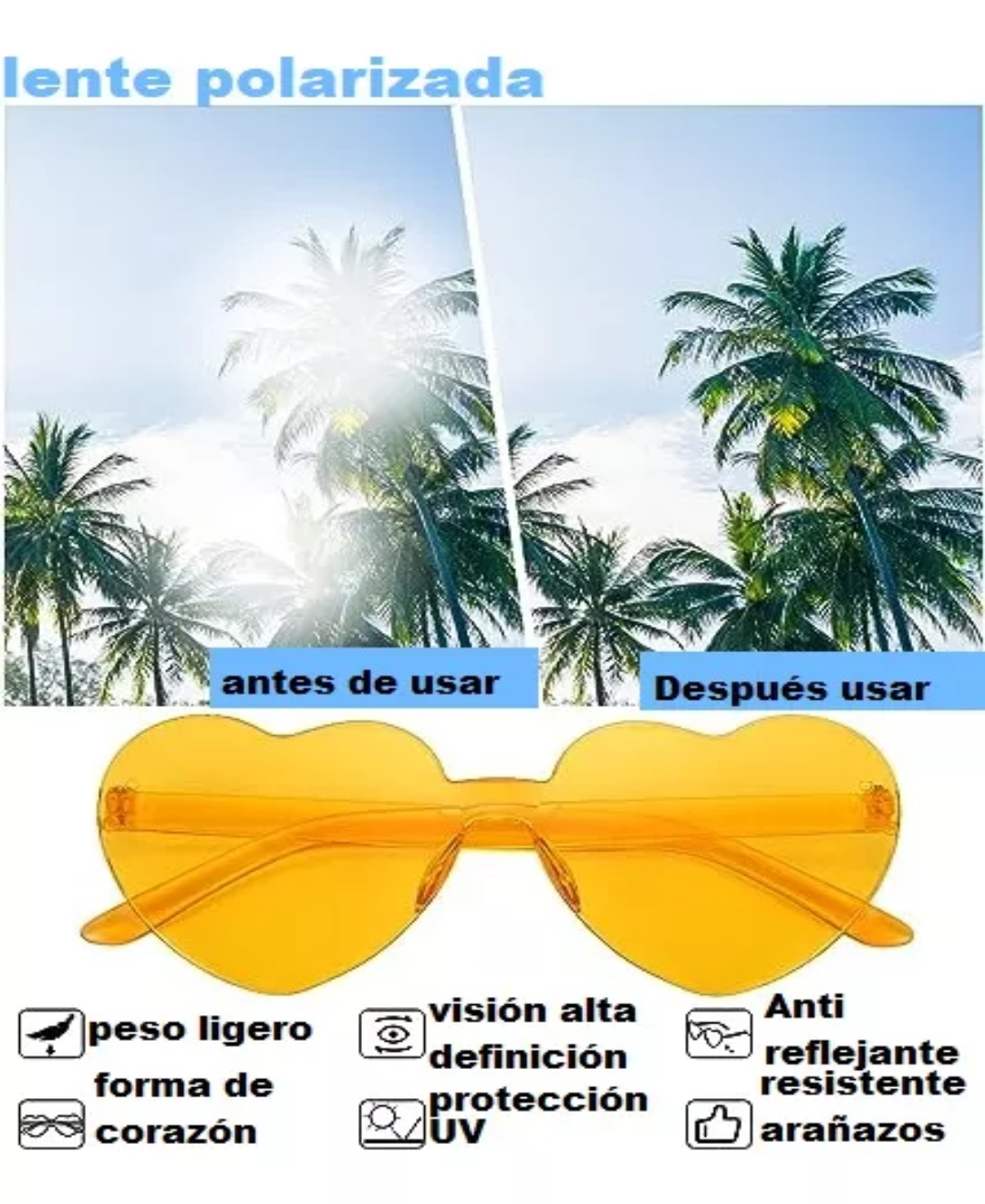 12pcs Lentes De Sol Corazón Accesorios Para Mujer Dama Gafas