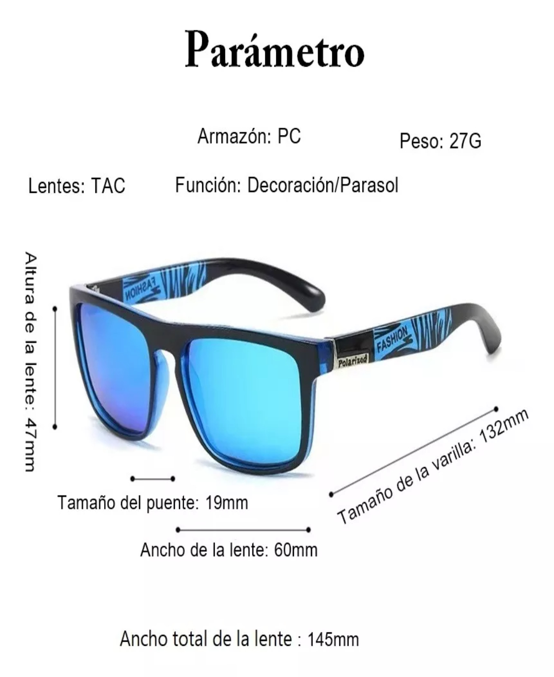3piezas Lentes De Sol Gafas Polarizadas Uv400 Moda Deportivo