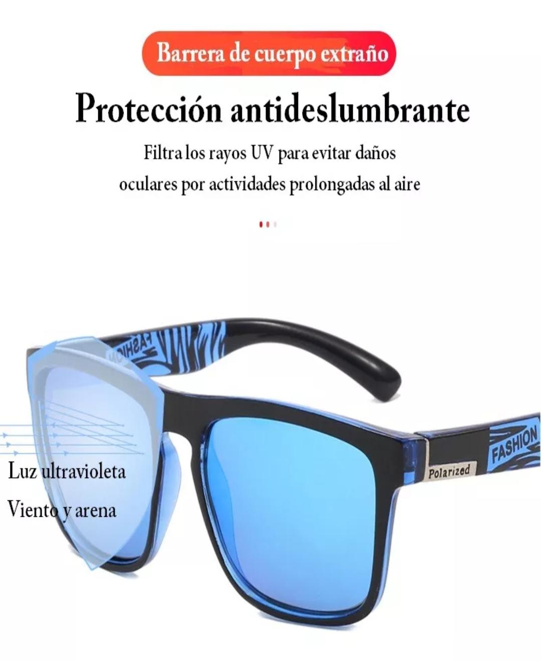 3piezas Lentes De Sol Gafas Polarizadas Uv400 Moda Deportivo