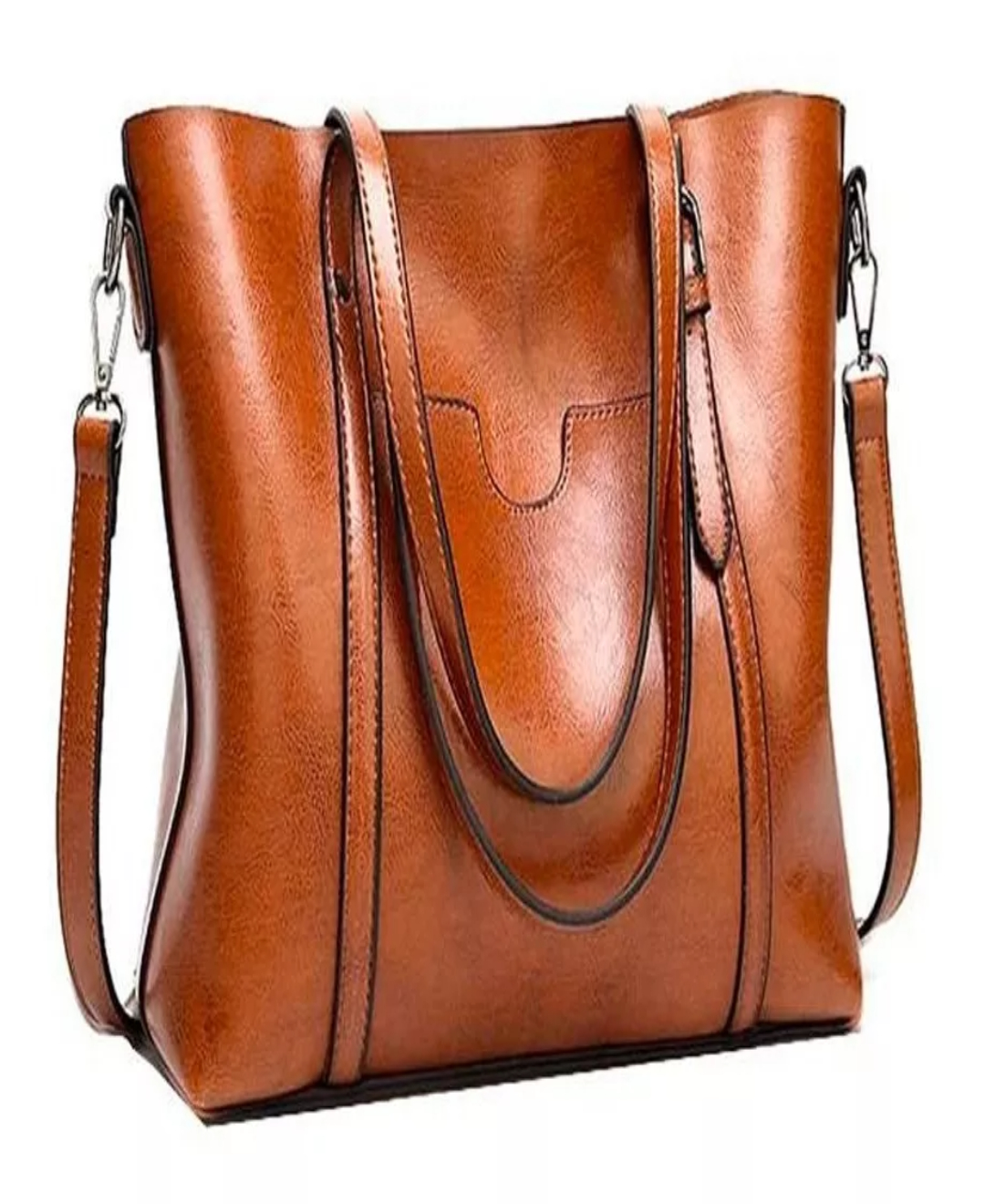 Bolsa De Mano Hombro Mujer Piel Bolso Interior Resistente Color Café