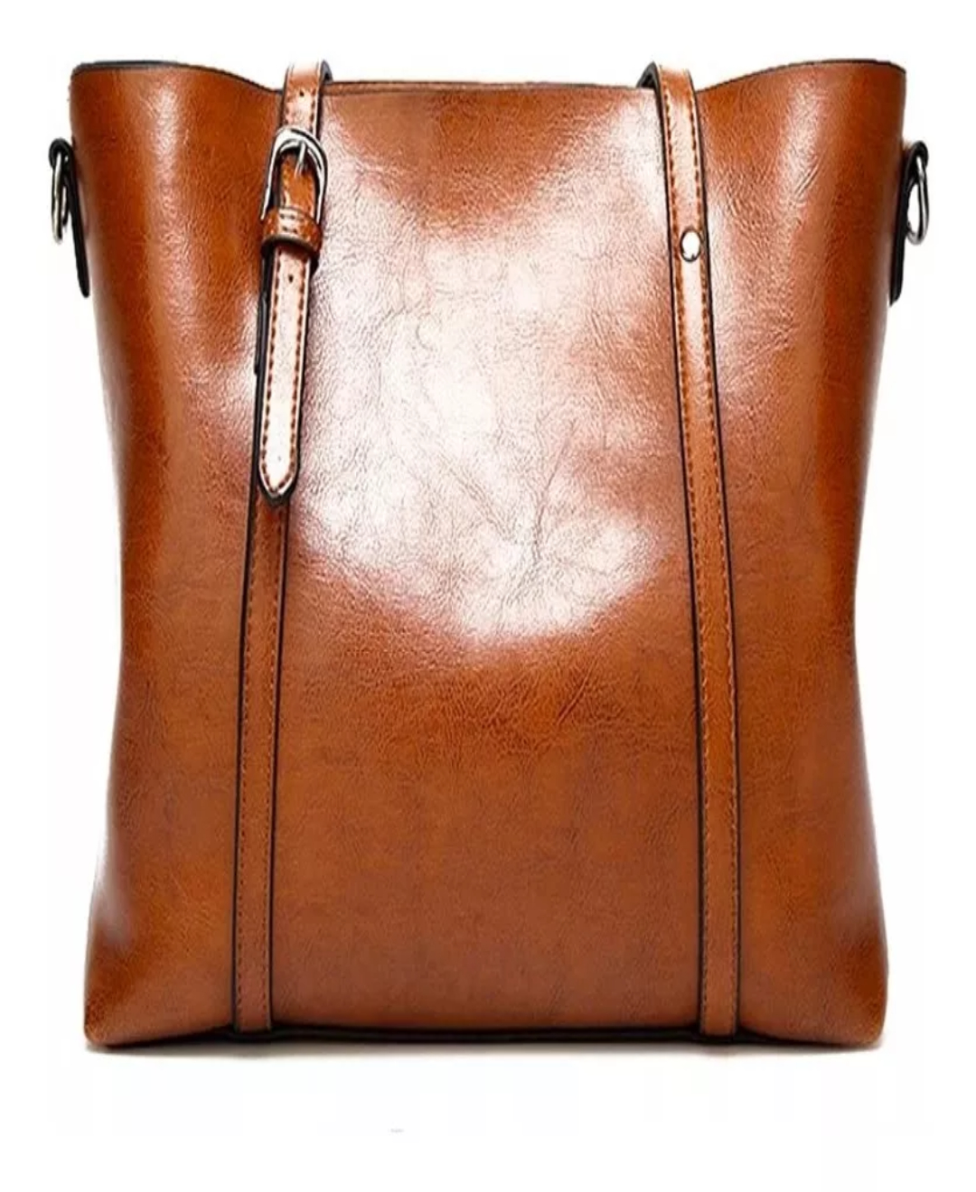 Bolsa De Mano Hombro Mujer Piel Bolso Interior Resistente Color Café