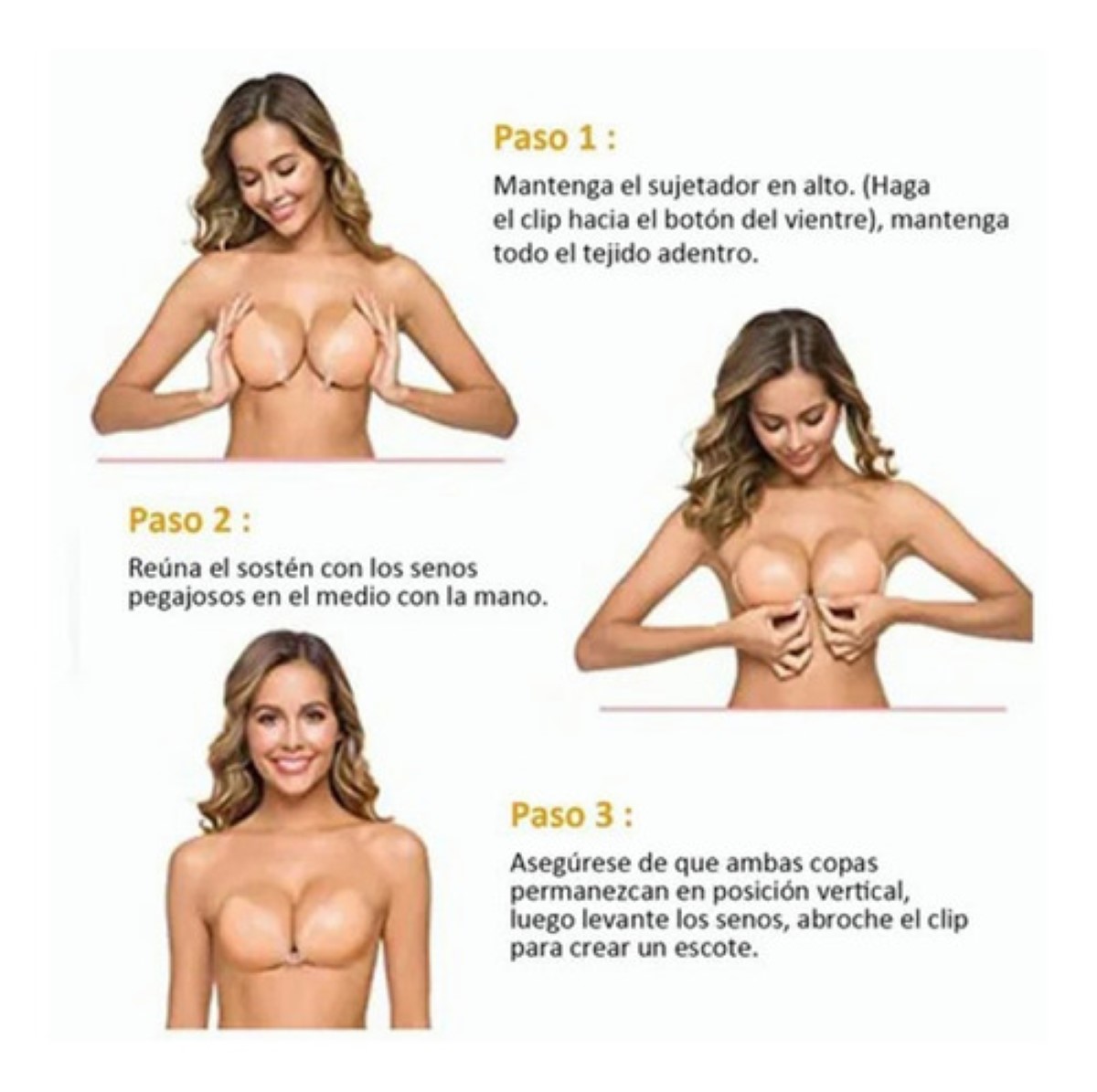Brasier Strapless Push Up Invisible Sosten Levanta Busto talla B