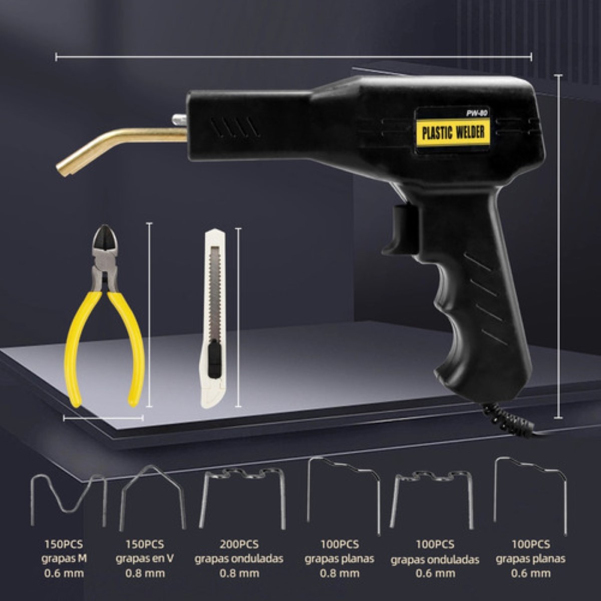 Máquina De Soldadura De Plástico Portátil Reparación De Auto Negro