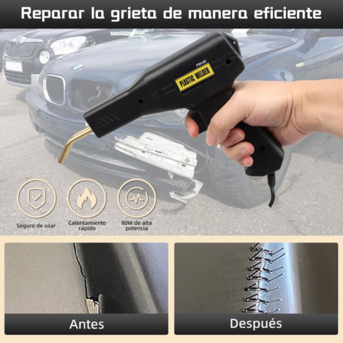 Máquina De Soldadura De Plástico Portátil Reparación De Auto Negro