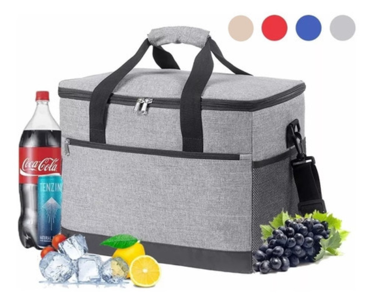 Mochila Hieleras Enfriador Bolsa Impermeable Portátil 30 L Color Gris