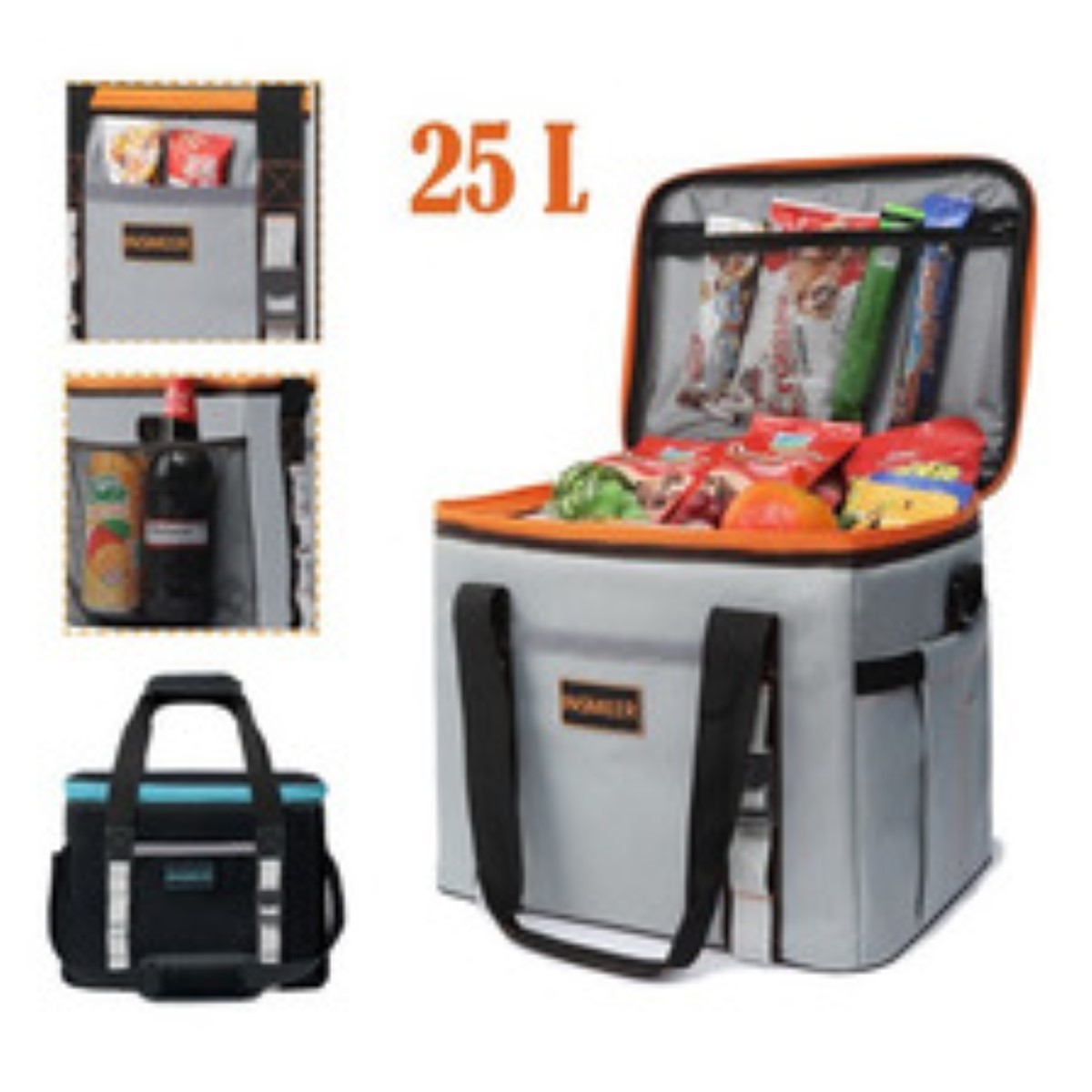 Mochila Hieleras Enfriador Bolsa Impermeable Portátil 30 L Color Gris