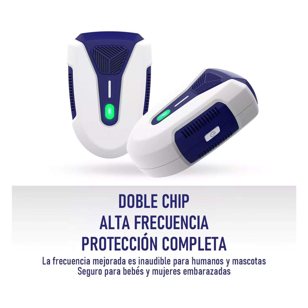 Repelentes Electrónicos Ultrasónicos Para Plagas Alto Poder Blanco/Azul