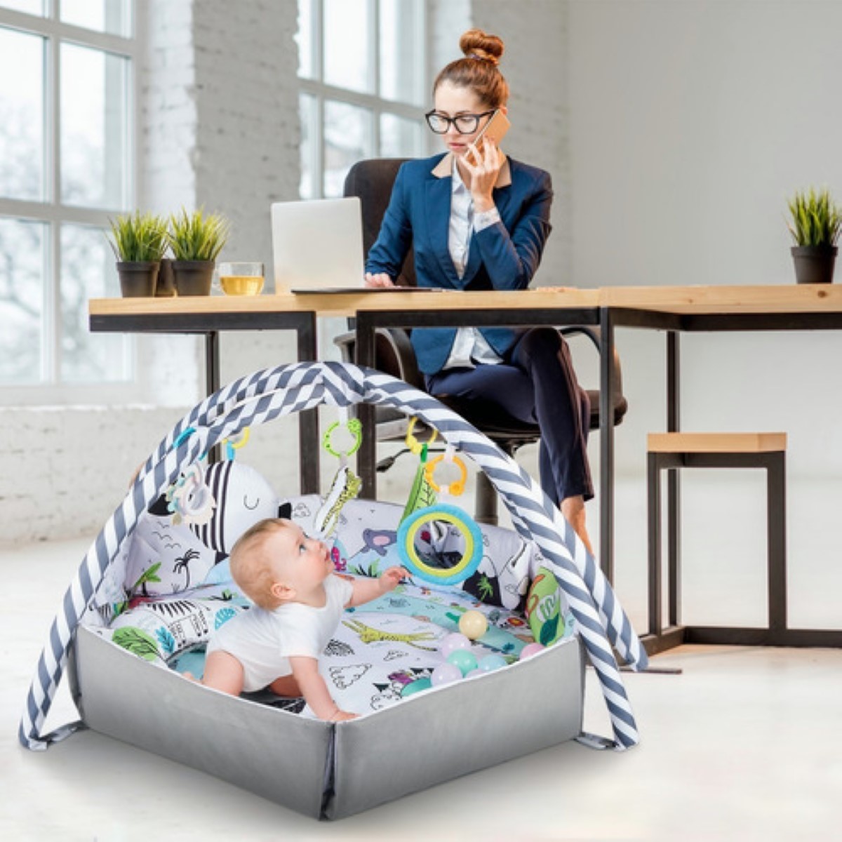 Gimnasio De Bebe Baby Einstein Musical Pataditas  Gris