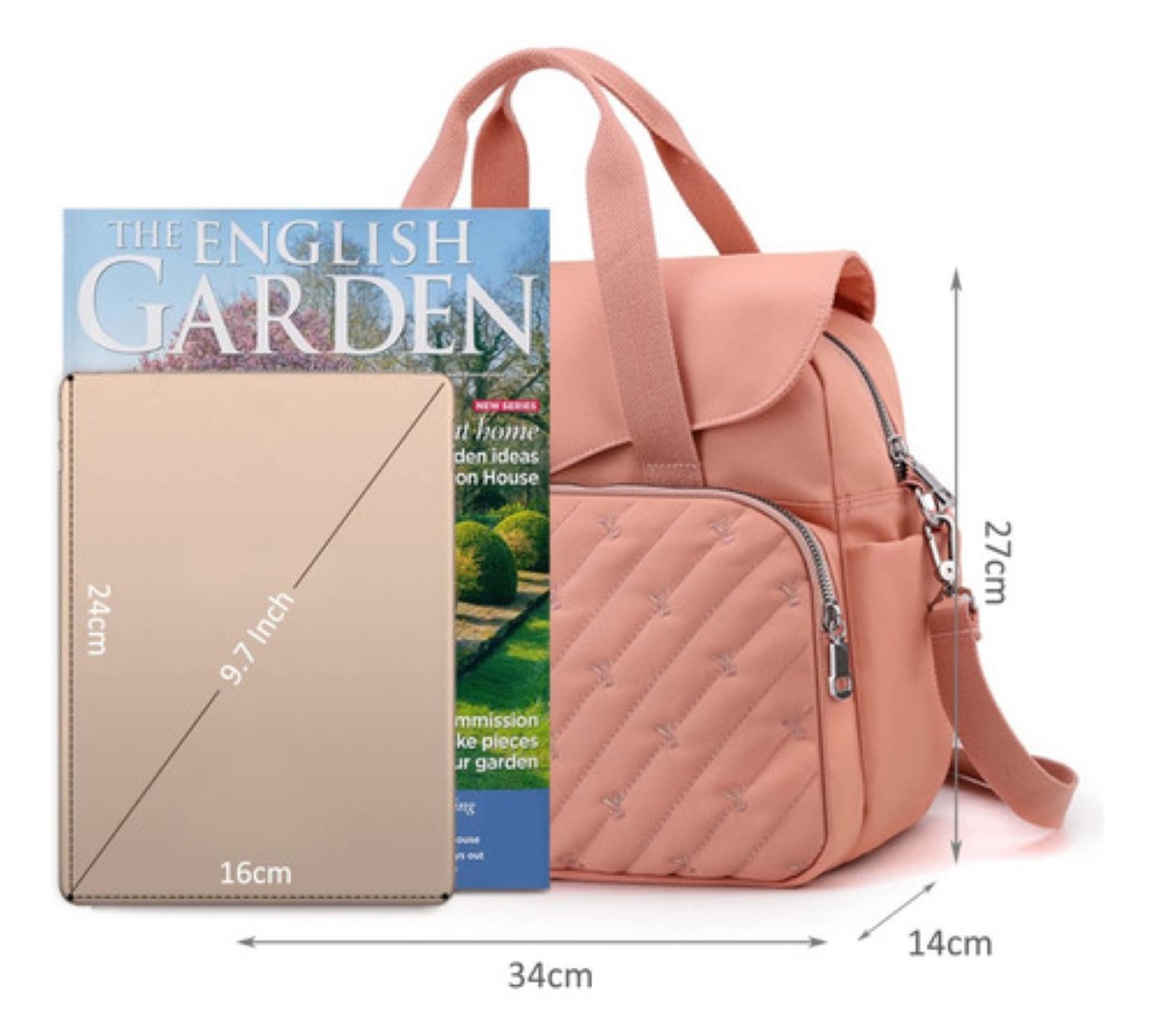 Mochila Escolar Bolsa Tote Estudiante Viaje Laptop 13.3 Coral