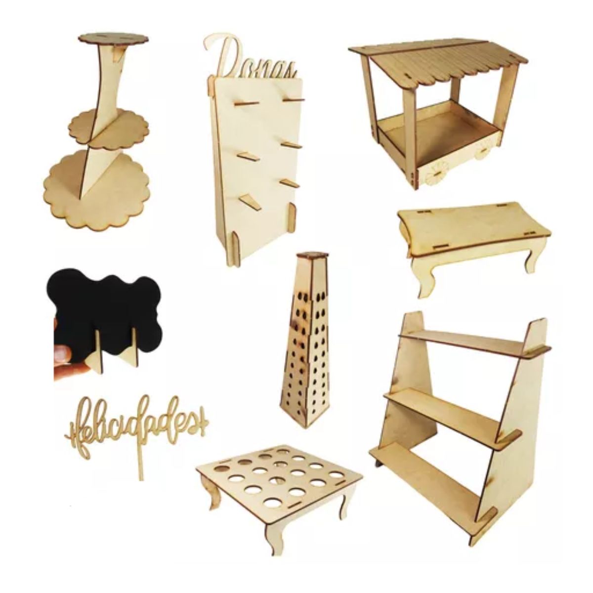 Candy Bar Mesa Dulces 9 Accesorios Económico 20 Personas Marron