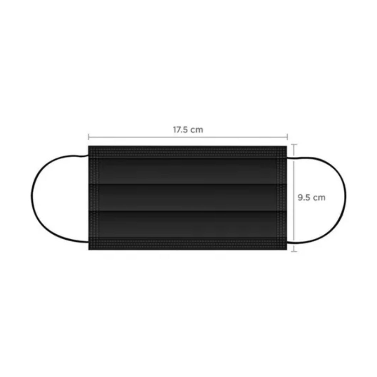 Cubrebocas Tricapa Termosellado Plisado Negro 1000 Piezas Negro