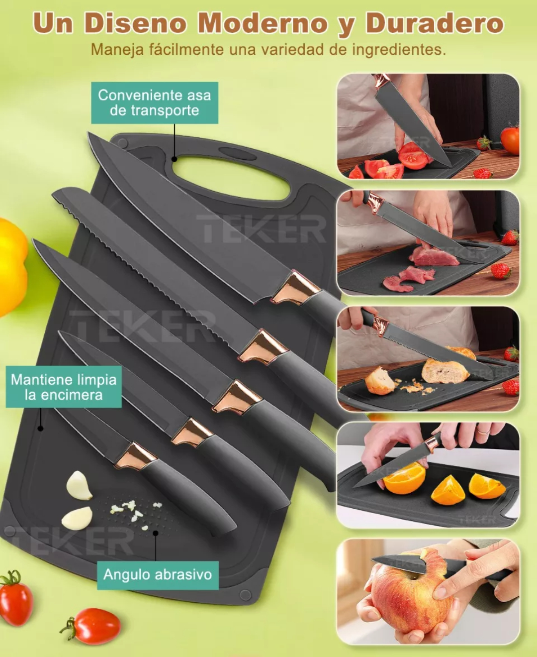 Utensilios De Cocina Silicona Juego De Cuchillo Teker 19 Set