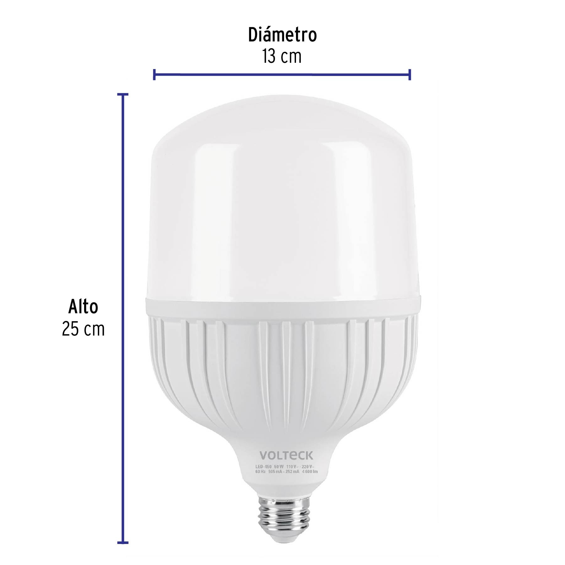 LÁMPARA DE LED ALTA POTENCIA 50 W LUZ DE DÍA, CAJA, VOLTECK 46228