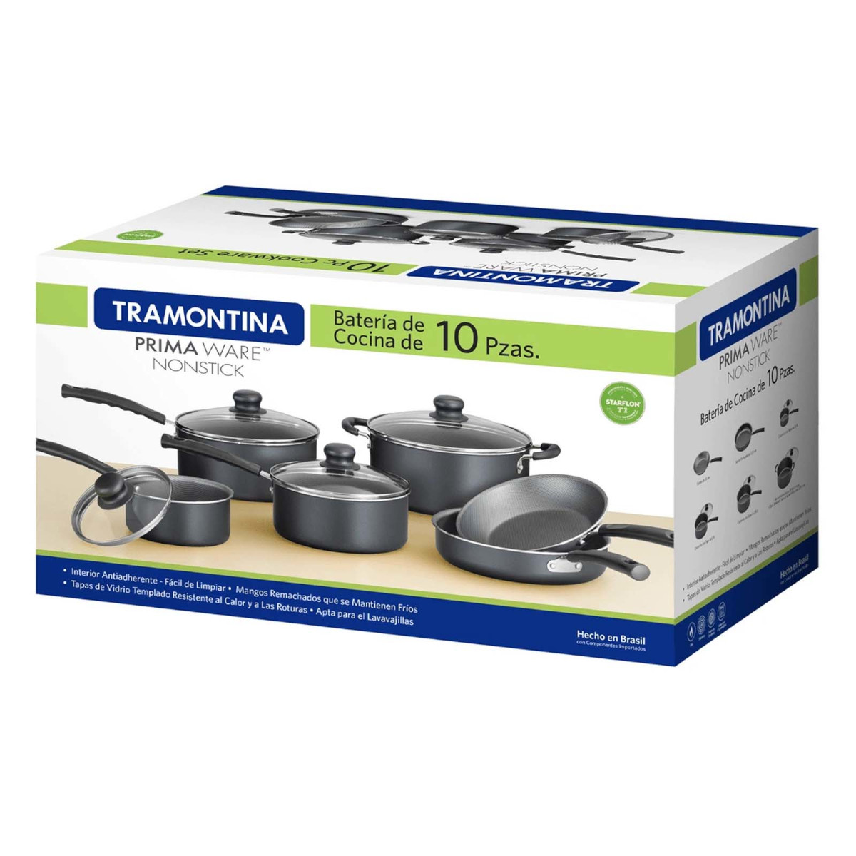 Batería cocina Tramontina 80119-542 PRIMAWARE NONSTICK 10 Pz