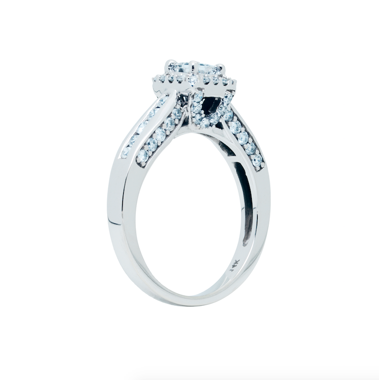 Anillo de discount diamante corte princesa