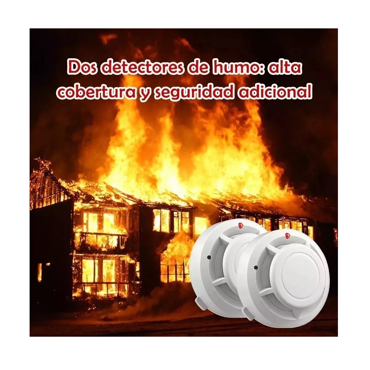 Kit Detector De Humo Con Alta Cobertura Y Alarma Con Sonido 10pc